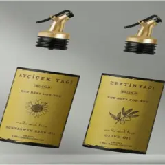 Gold Zeytinyağı Ayçiçek yağı Etiketi Ve Gold tıpa Yağdanlık tıpası