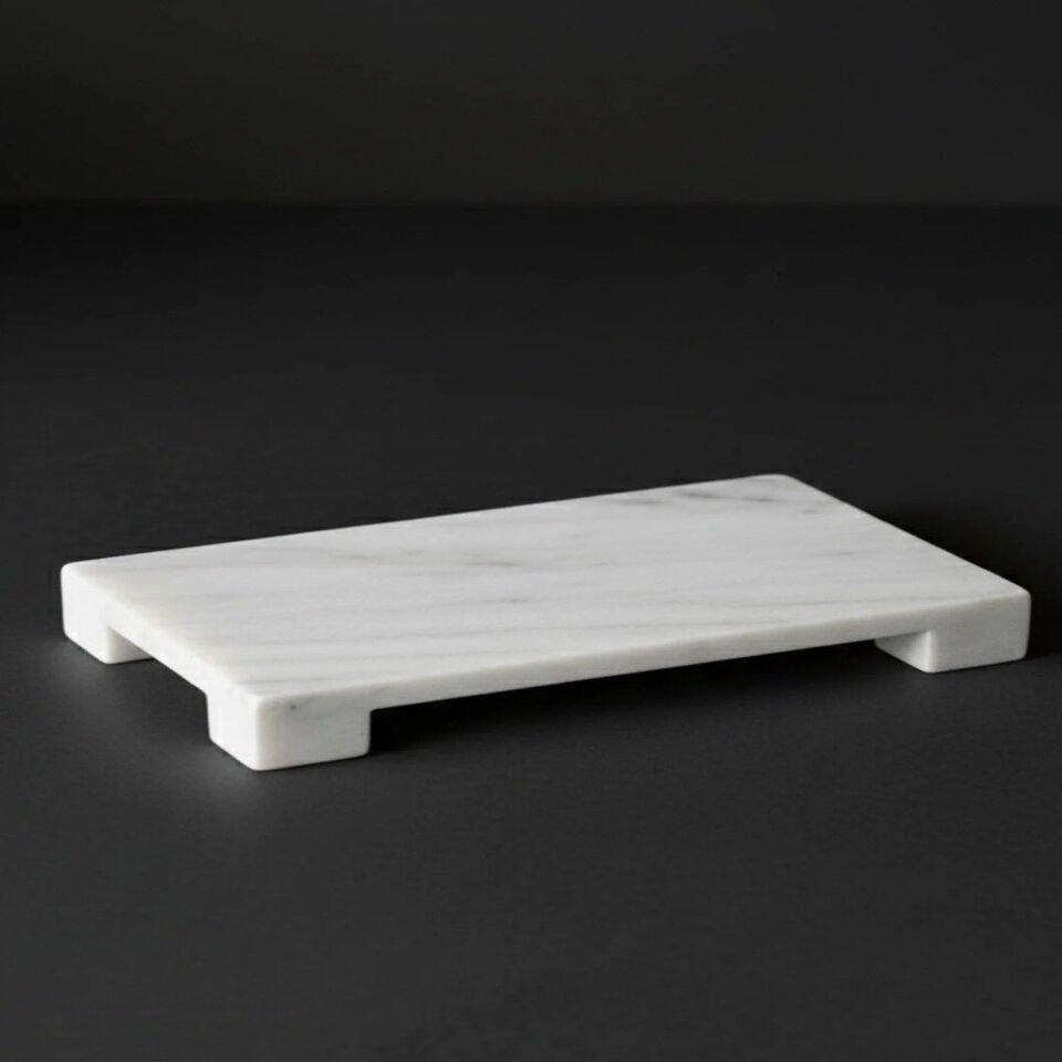 Mermer Ayaklı Lüks Yağdanlık Altlığı 25 cm uzunluk 12.5 en