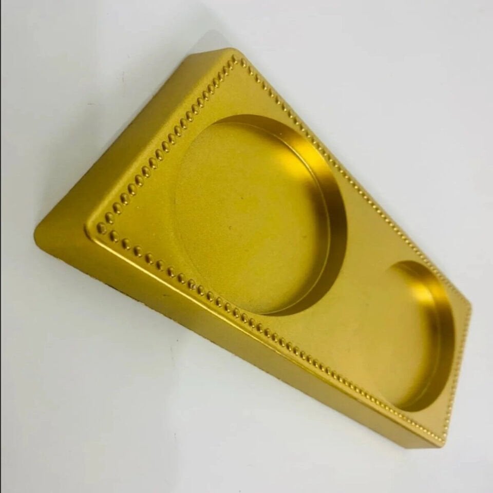 Gold 2 Bölmeli Damlatmaz Yağdanlık Ve Amber Yağlık Yağdanlık Stant Altlık