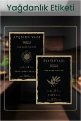Koyu Gold Yağdanlık Etiketi Zeytinyağı Ayçiçek yaği Şişe Etiketi
