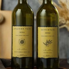 Gold Yağdanlık Etiketi Ayçiçek yağı Zeytinyağı Etiketi Şişe etiketi