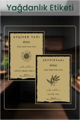 Gold Yağdanlık Etiketi Ayçiçek yağı Zeytinyağı Etiketi Şişe etiketi