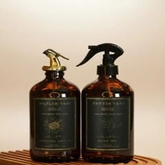 Vintage Püskürtmeli 2 li Amber Cam 500 ml Airfryer Yağlık yağdanlık