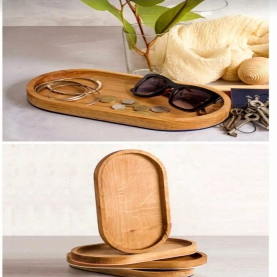 2 Adet Ahşap Altlık Stant Yağdanlık Alt  Sunumluk